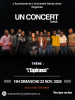 Concert de la chorale de l'Université Sainte-Anne