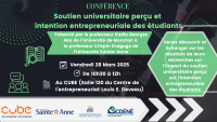 Conférence : L'impact du soutien universitaire perçu sur l'auto-efficacité et l'intention entrepreneuriale des étudiants 