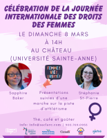Journ&eacute;e internationale des femmes : Pr&eacute;sentations et marche ext&eacute;rieure