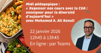 Midi p&eacute;dagogique - &laquo; Repenser nos cours avec la CUA : enseigner pour la diversit&eacute; d'aujourd'hui &raquo;