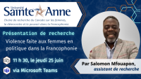 Pr&eacute;sentation de recherche &mdash; Violence faite aux femmes en politique dans la Francophonie