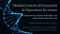 Pr&eacute;sentations &eacute;tudiantes du D&eacute;partement des sciences