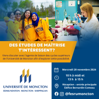 Présentation des programmes de cycles supérieurs de l’Université de Moncton