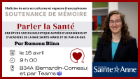 Maîtrise ès arts en cultures et espaces francophones : soutenance du mémoire de Ramona Blinn