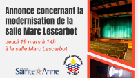 Annonce - Modernisation de la salle Marc Lescarbot